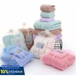 XIPIN Super Soft And Comfortable Coral Towel 1* Face Towel and 1*Bath Towel 2 in 1