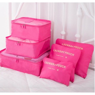 6Pcs Waterproof Travel Storage Bag Clothes Luggage Organizer Secret/Laundry Pouch