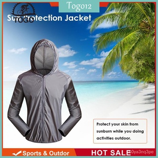 【TOGO】Sun Protection Men Hooded Jacket Waterproof Quick Dry Outdoor Anti-UV Coat Summer Cool Jacket