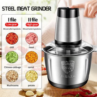 Kitchen Appliances✷✢BOBI 300W 2L Food Processor 304 Stainless Steel Electric Meat Grinder (5)