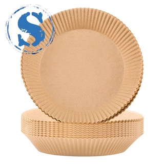 [New]100Pcs Air Fryer Parchment Paper Liners Non-Stick Disposable Air Fryer Liners Basket Unperforated Round Parchment Paper (1)