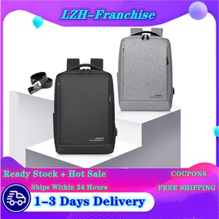 Men's laptop backpack waterproof travel backpack USB charging port school bag (1)