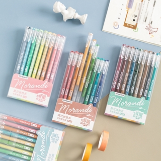 9Colors Gel Pen Set Student Color Journal Pen Morandi Mark Pen