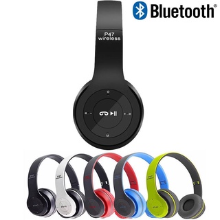 【OSO】P47 Wireless Bluetooth Headphones TF Card Stereo Radio Mp3 Player Foldable EDR Wireless Headset