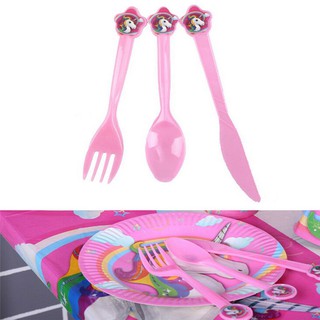 10pcs unicorn theme party tableware sets for birthday party