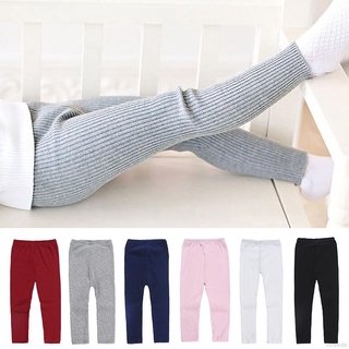 Kids Jogging Pants Girls Boys Solid Pattern Pants Leggings Children Cute Stretchy Warm Trousers Bottoms 2-6 Years