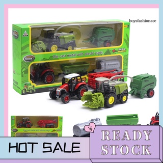 【Ready Stock】BBE--2Pcs 1/42 Diecast Tractor Harvester Farm Vehicle Car Model Kids Toy Xmas Gift