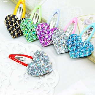 【Pretty Bubble Dog】 Glitter Heart Snap Hair Clip for Dogs & Cats (Made in Korea)