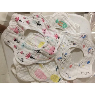【Available】6 gauze cotton baby bibs