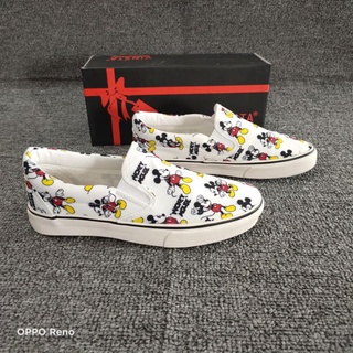 COD NEW #V65 CANVAS SHOES MICKEY MOUSE CHARACTER SLIP ON HIGH FASHION SHOES