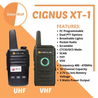 100% LEGIT Cignus XT1 UHF Mini Two Way Radio Single Band UHF