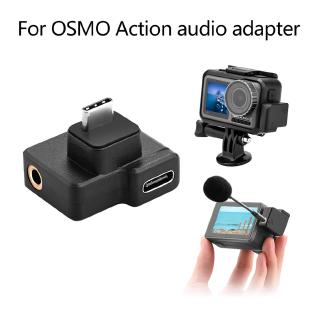Dual USB-C to 3.5mm Mic Microphone Adapter For DJI OSMO Action Accessories