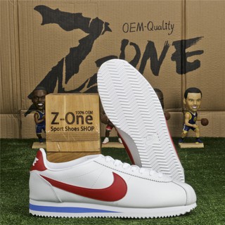 Nike Classic Cortez NYLON PREM Running Shoes For Men White/Red (1)