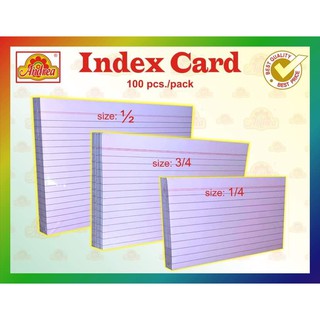 Index Card Sizes (1/2, 1/4, 1/8)