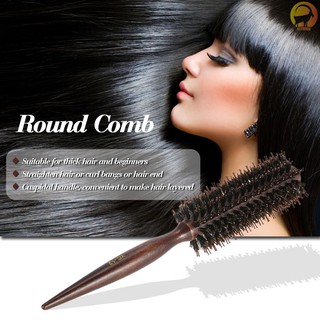 【Ready Stock】F & H 1pc Round Comb Bristle Hair Brush Comb Quiff Roller Curling Rolling Brush DIY Hairdressing Tool With Wood Handle