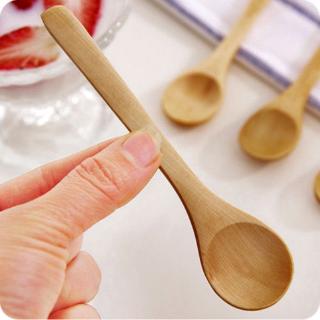 Small Bamboo Wooden Spoons Dessert Ice Cream Honey Kids Baby Spoon Gift Set (2)