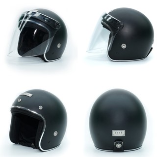 CRNK Sports Motorcycle Helmet Open Face Jet Black Model (7)