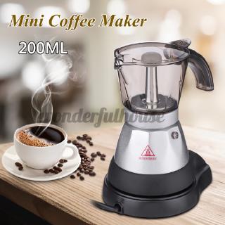 WONDERFULHOUSE Electric Espresso Coffee Maker Machine Percolator Moka Pot Stovetop Brewer 4 Cup