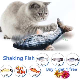Cat Electric Fish Toy Pet 3D Simulation Fish Soft Plush Shaking Fish Toy Stuffed Interactive Dancing Fish Playing Soft Cat Toy