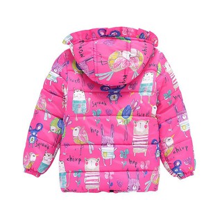 baby Girls Toddler Warm Floral Hooded Coat Outwear Jacket (2)