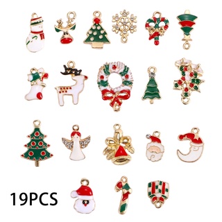 19pcs Creative Christmas Tree Hanging Pendant Ornament Set Christmas Tree Snowman Jewellery Decoration