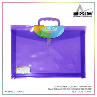 Expandable Colored Transparent Plastic Envelope Long with Handle Axis AX-PEH002