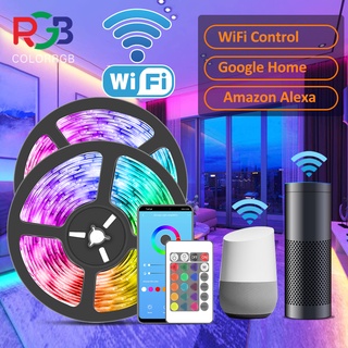 WIFI LED Strip Lights,SMD5050 Work with Alexa Google Assistant Phone App Control Dimmable
