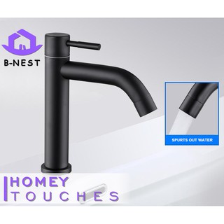 B-NEST FAUCET black basin faucet 304 stainless steel single cold