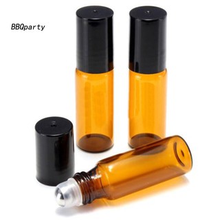 【bbq.pz】10Pcs 5ml/10ml Amber Roll On Glass Bottles Roller Ball for Perfume Essential Oil
