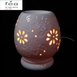 fea.ph Ceramic Electric Oil Burner Lamp for Aroma Fragrance Oils and Wax Model D062 (White)
