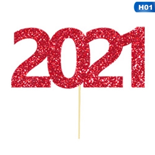 tranquillt 2021 Happy New year Eve Xmas party Class Home New Year 2021 cake inserts Decor Cake Dessert Displays (5)