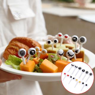 10 Pcs/Set Fruit Forks Mini Cartoon Eye Toothpick Children Snack Dessert Cake Fork Bento Food Picks