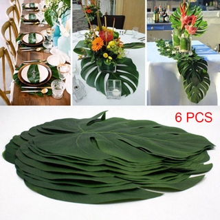 6PCS Artificial Tropical Palm Leaves /Green Jungle Plants for Wedding Party Table Decorations /Home garden decoration