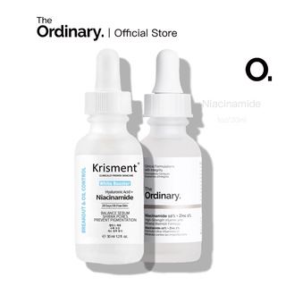 The Ordinary / Krisment Niacinamide Facial Serum + Hyaluronic Breakout Oil Control - 30ml (1)