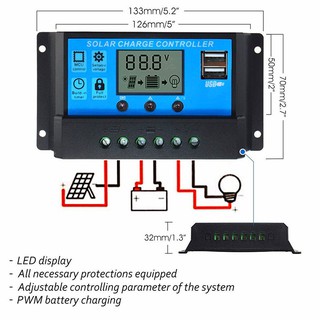 10A 12V24V Solar Panel Charger Controller Battery Regulator Dual USB LCD Display (8)