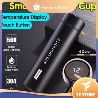 ★YINGFA★New Stainless Steel Thermos Vacuum Cup Tumbler Flask Shows Temperature Water bottle 500ml