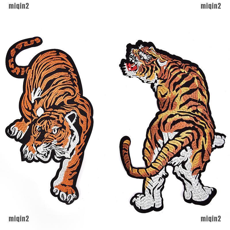 ☆PH Embroidered clothing big tiger patches for clothes bike patch patchwork fabric