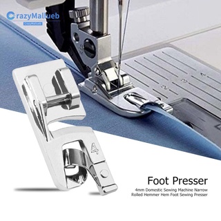 Crazymallueb❤4mm Domestic Sewing Machine Narrow Rolled Hemmer Hem Foot Sewing Presser❤Stock