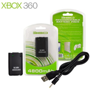 For Xbox 360 Controller DC Battery Pack 4800mAh Rechargeable Power Kit Set with USB Charger Cable (6)