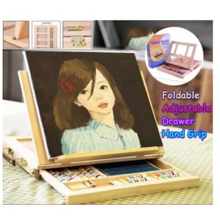 Wooden Table Easels for Painting Artist Kids Drawer Box Folding Table Easel Drawing Table (3)