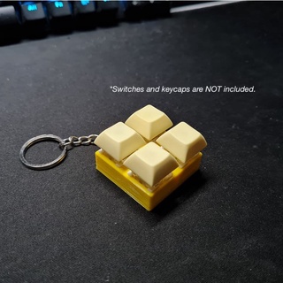 3D Printed Mechanical Keyboard Switch Fidget Keychain Slot Tetris Block/Smashboy/Square (4 Slots) (1)