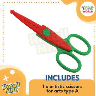 Retailmnl Colorful Lase Scissors For Kids Art Red