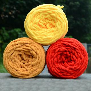 NNSL| 100g Soft Knitting Chunky Towelling Wool Ball Skein Scarf Yarn Pure Color Cute