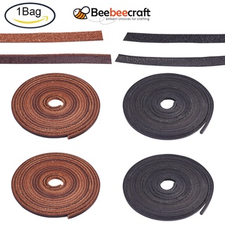 1 Bag Flat Genuine Cowhide Leather Lace Cord Braiding String