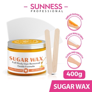 400g sugar wax, no need to heat, no residue waxing wax set, fast hair removal of facial eyebrows and body