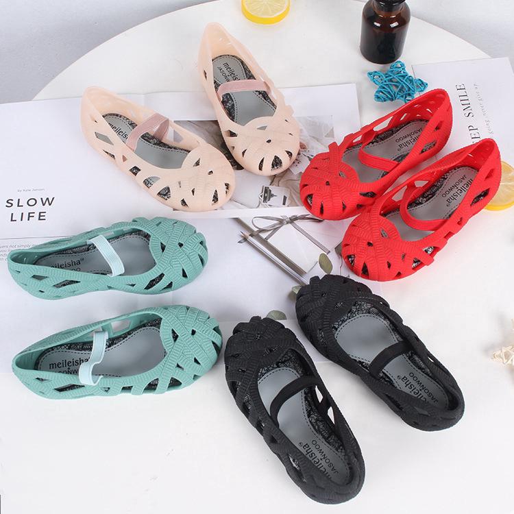 Summer Jelly Shoes Children's Pure Color Sandals Girl Roman Sandal Princess Baotou Crocs Shoes