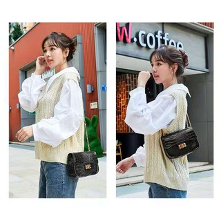 SHOPP INN H18# Korean Fashion Crocodile pattern handbag Women bag sling handbags Korean Sling Bag
