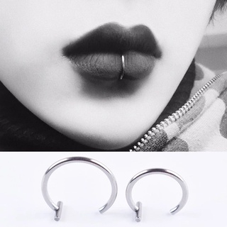 OKDEALS Fashion Lip Rings Women Men Nose Ring Fake Piercing Nose Hoop Cuff Earrings Clip On Jewelry Non Pierced Ear Nose/Multicolor (9)