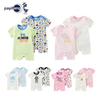 ChooChooBabies Newborn Baby Infant Toddler Two- Piece Cotton Romper Overall Bodysuit