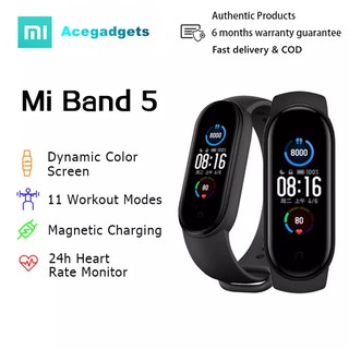 [Acegadgets] PH in Stock & COD Xiaomi Mi Band 5 Fitness Tracker AMOLED 5ATM Bluetooth Version 5.0